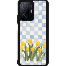 Coque Xiaomi 11T - Silicone rigide noir Blue vichy tulips Spring 2026