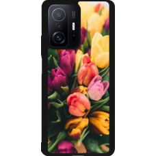 Coque Xiaomi 11T - Silicone rigide noir Bouquet of tulips Spring 2026