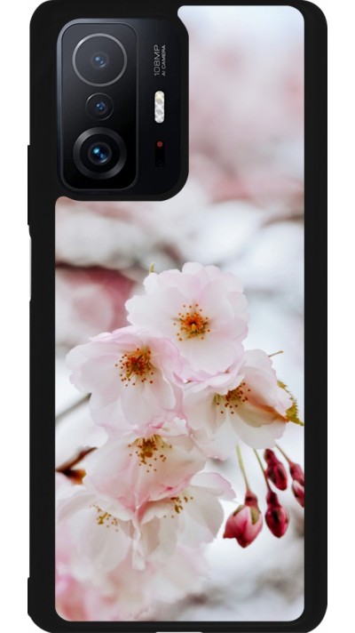 Coque Xiaomi 11T - Silicone rigide noir Cherry tree Spring 2026