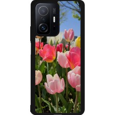 Coque Xiaomi 11T - Silicone rigide noir Tulips Spring 2026
