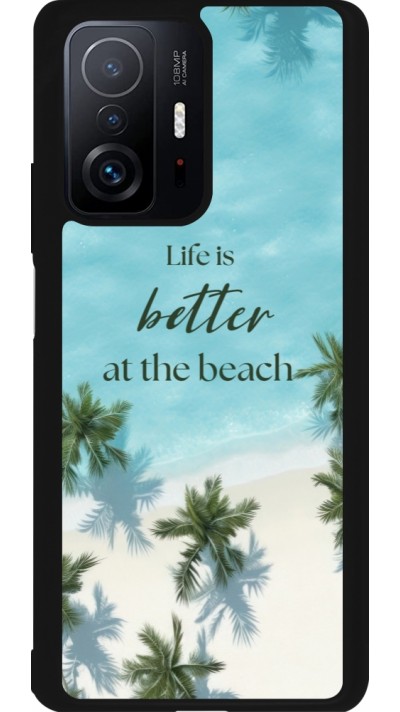 Coque Xiaomi 11T - Silicone rigide noir Summer 2025 Life is better at the beach