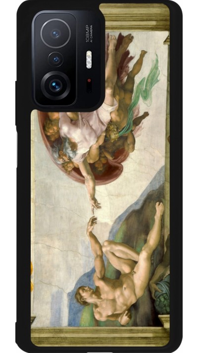 Xiaomi 11T Case Hülle - Silikon schwarz Kunstbild - Die Erschaffung Adams - Michelangelo