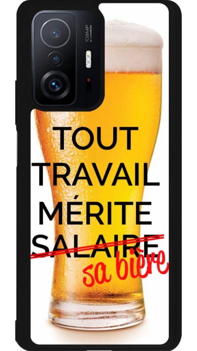 Coque Xiaomi 11T - Silicone rigide noir Tout travail mérite sa bière