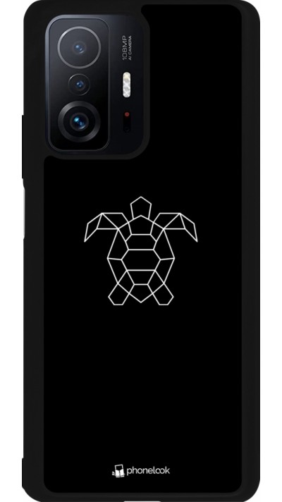 Coque Xiaomi 11T - Silicone rigide noir Turtles lines on black