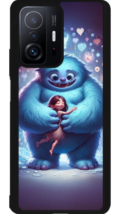 Coque Xiaomi 11T - Silicone rigide noir Valentine 2024 Fluffy Love