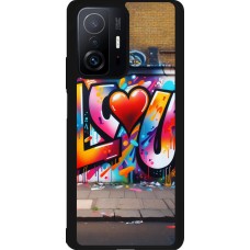 Coque Xiaomi 11T - Silicone rigide noir Valentine 2025 Love U Tag