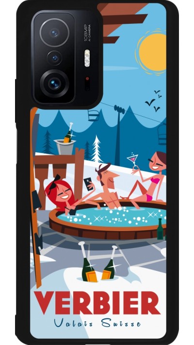 Coque Xiaomi 11T - Silicone rigide noir Verbier Mountain Jacuzzi