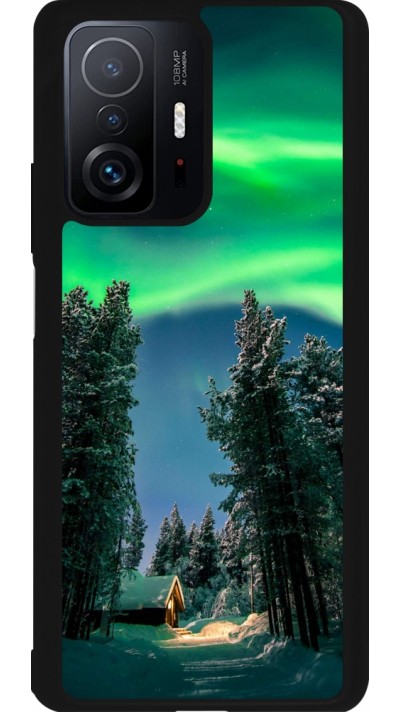 Coque Xiaomi 11T - Silicone rigide noir Winter 22 Northern Lights