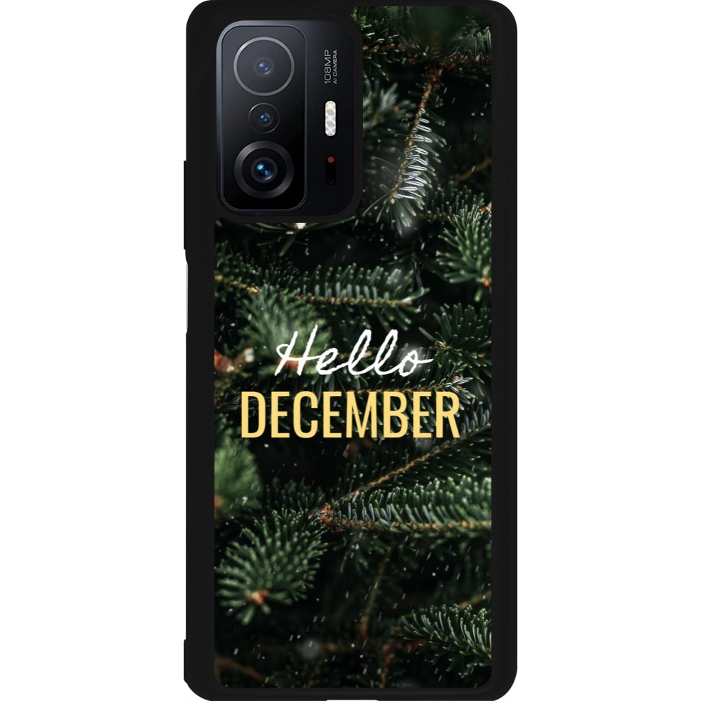 Coque Xiaomi 11T - Silicone rigide noir Winter 25 Winter hello december