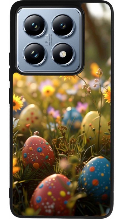 Coque Xiaomi 14T Pro - Silicone rigide noir Easter 2026 Decorated eggs