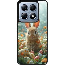 Coque Xiaomi 14T Pro - Silicone rigide noir Easter 2026 Rabbit in the garden