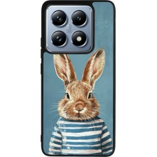 Coque Xiaomi 14T Pro - Silicone rigide noir Easter 2026 Rabbit navy