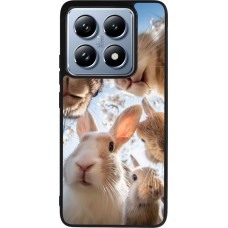 Coque Xiaomi 14T Pro - Silicone rigide noir Easter 2026 Rabbits