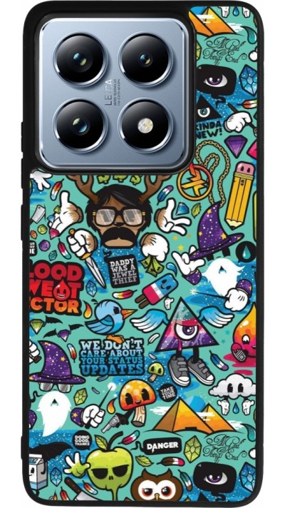 Xiaomi 14T Pro Case Hülle - Silikon schwarz Mixed Cartoons Turquoise