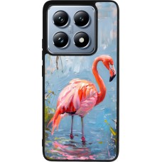 Xiaomi 14T Pro Case Hülle - Silikon schwarz Paint Flamingo