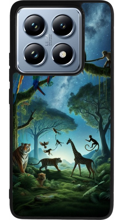 Xiaomi 14T Pro Case Hülle - Silikon schwarz Paradies der exotischen Tiere