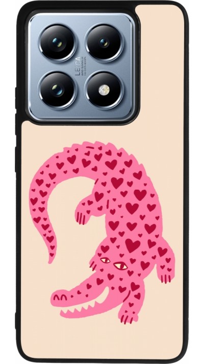 Xiaomi 14T Pro Case Hülle - Silikon schwarz Pink crocodile 2026