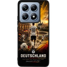 Coque Xiaomi 14T Pro - Silicone rigide noir Football Allemagne splash 2026