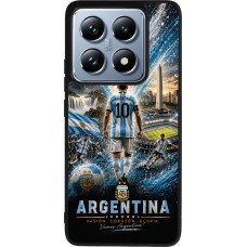 Coque Xiaomi 14T Pro - Silicone rigide noir Football Argentine splash 2026