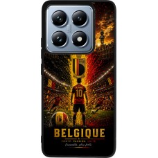 Coque Xiaomi 14T Pro - Silicone rigide noir Football Belgique splash 2026