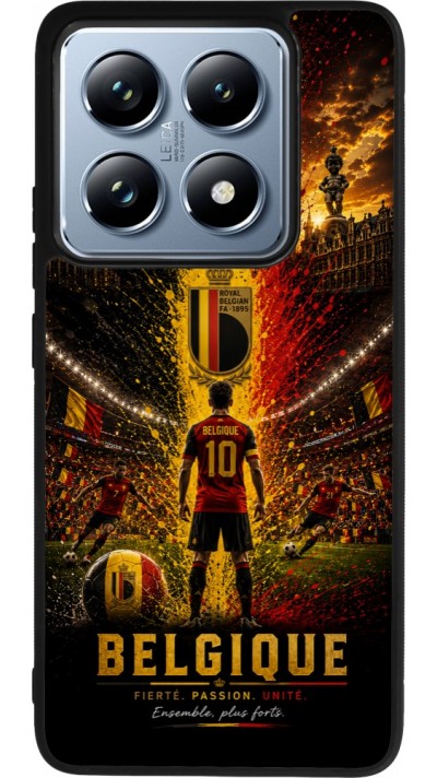 Coque Xiaomi 14T Pro - Silicone rigide noir Football Belgique splash 2026