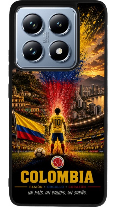 Coque Xiaomi 14T Pro - Silicone rigide noir Football Colombie splash 2026