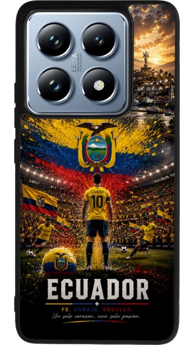 Coque Xiaomi 14T Pro - Silicone rigide noir Football Équateur splash 2026