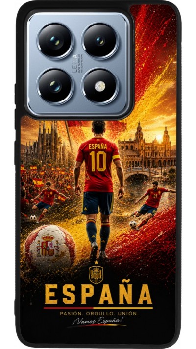 Coque Xiaomi 14T Pro - Silicone rigide noir Football Espagne splash 2026
