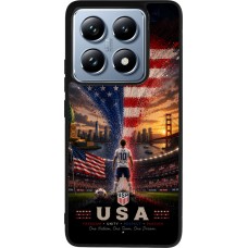 Coque Xiaomi 14T Pro - Silicone rigide noir Football États-Unis splash 2026