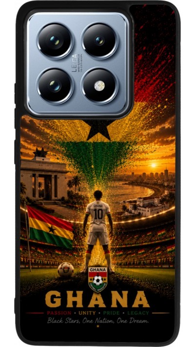 Coque Xiaomi 14T Pro - Silicone rigide noir Football Ghana splash 2026