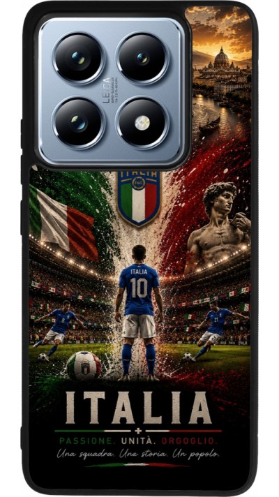 Coque Xiaomi 14T Pro - Silicone rigide noir Football Italie splash 2026