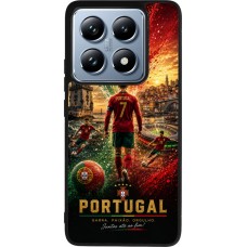 Coque Xiaomi 14T Pro - Silicone rigide noir Football Portugal splash 2026
