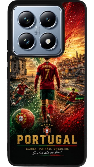 Coque Xiaomi 14T Pro - Silicone rigide noir Football Portugal splash 2026