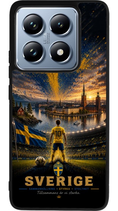 Coque Xiaomi 14T Pro - Silicone rigide noir Football Suède splash 2026