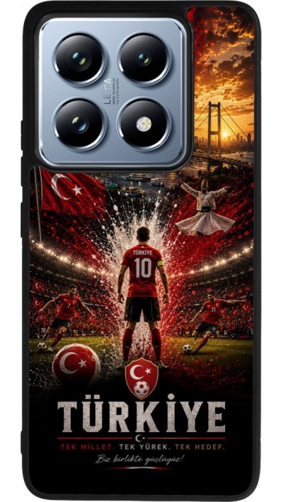 Coque Xiaomi 14T Pro - Silicone rigide noir Football Turquie splash 2026