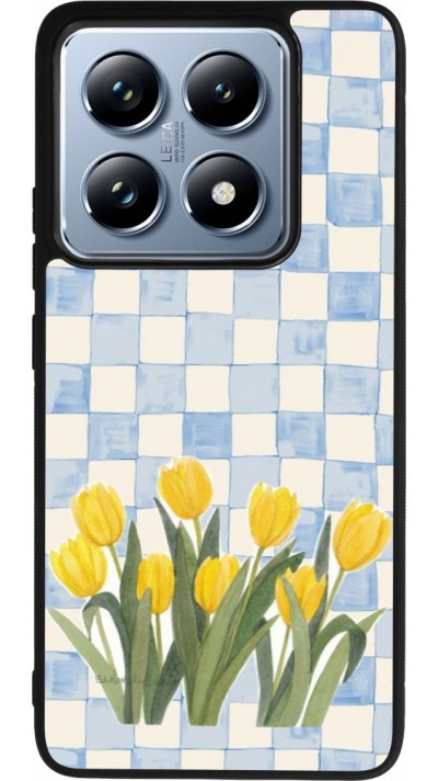Xiaomi 14T Pro Case Hülle - Silikon schwarz Blue vichy tulips Spring 2026