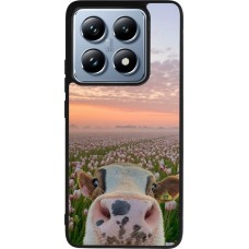Coque Xiaomi 14T Pro - Silicone rigide noir Cow with tulips Spring 2026