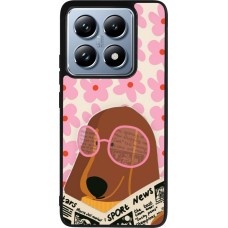 Coque Xiaomi 14T Pro - Silicone rigide noir Dog with newspaper Spring 2026