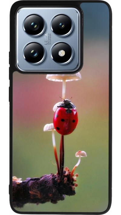 Xiaomi 14T Pro Case Hülle - Silikon schwarz Ladybird on a mushroom Spring 2026