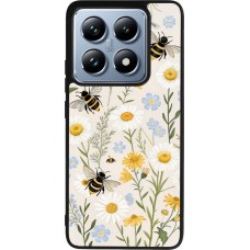 Coque Xiaomi 14T Pro - Silicone rigide noir Pattern bees Spring 2026