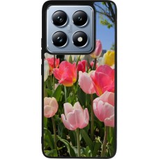 Coque Xiaomi 14T Pro - Silicone rigide noir Tulips Spring 2026