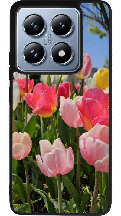 Xiaomi 14T Pro Case Hülle - Silikon schwarz Tulips Spring 2026