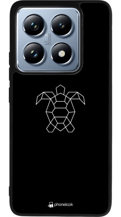 Coque Xiaomi 14T Pro - Silicone rigide noir Turtles lines on black