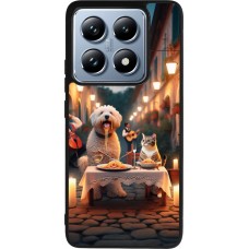 Coque Xiaomi 14T Pro - Silicone rigide noir Valentine 2024 Dog & Cat Candlelight