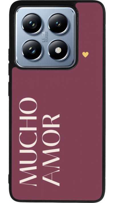 Coque Xiaomi 14T Pro - Silicone rigide noir Valentine 2024 mucho amor rosado