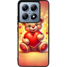 Coque Xiaomi 14T Pro - Silicone rigide noir Valentine 2024 Teddy love