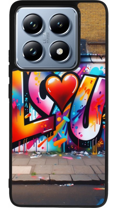 Xiaomi 14T Pro Case Hülle - Silikon schwarz Valentin 2025 Liebe U Tag