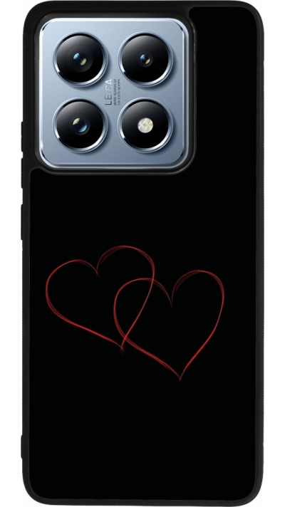 Xiaomi 14T Pro Case Hülle - Silikon schwarz Valentine 2023 attached heart