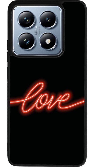 Xiaomi 14T Pro Case Hülle - Silikon schwarz Valentine 2023 neon love