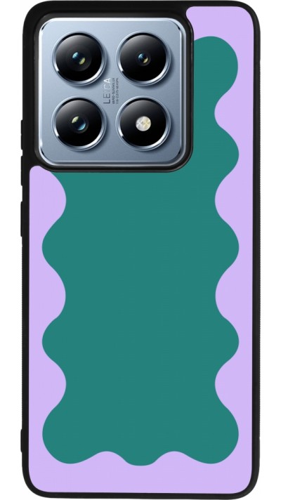Xiaomi 14T Pro Case Hülle - Silikon schwarz Wavy Rectangle Green Purple
